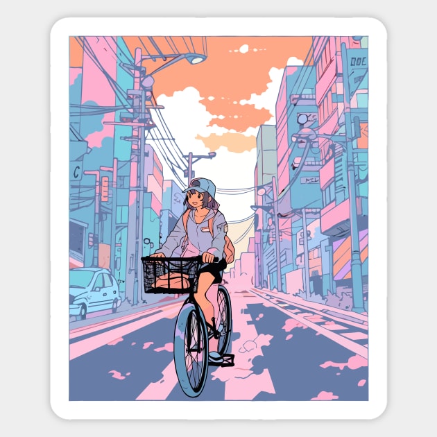 City Pedal Dreams Sticker by BariumBandit